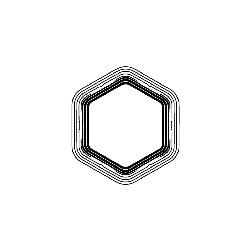 Minimalist Hexagon Geometric Lines on White vector