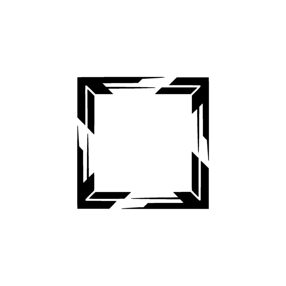 Geometric Cyberpunk Square Frame Element vector
