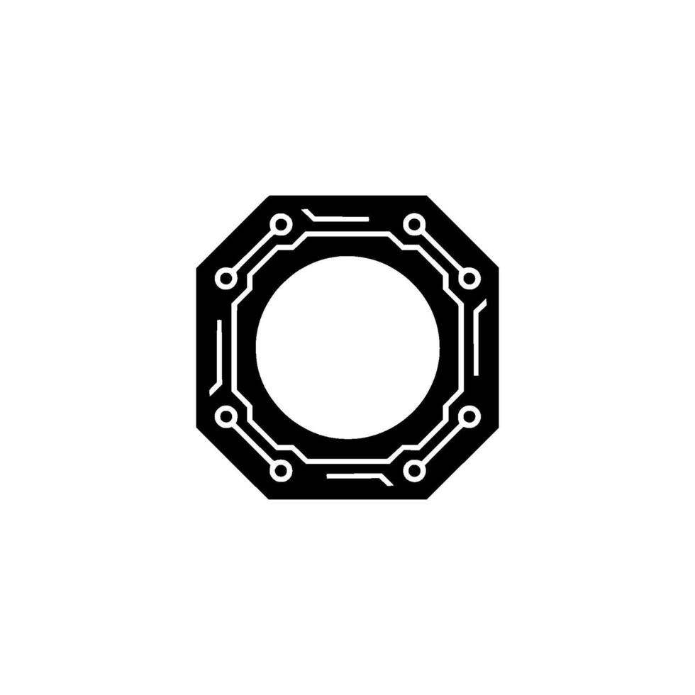 Octagon Circuit Board Minimalist Tech vector