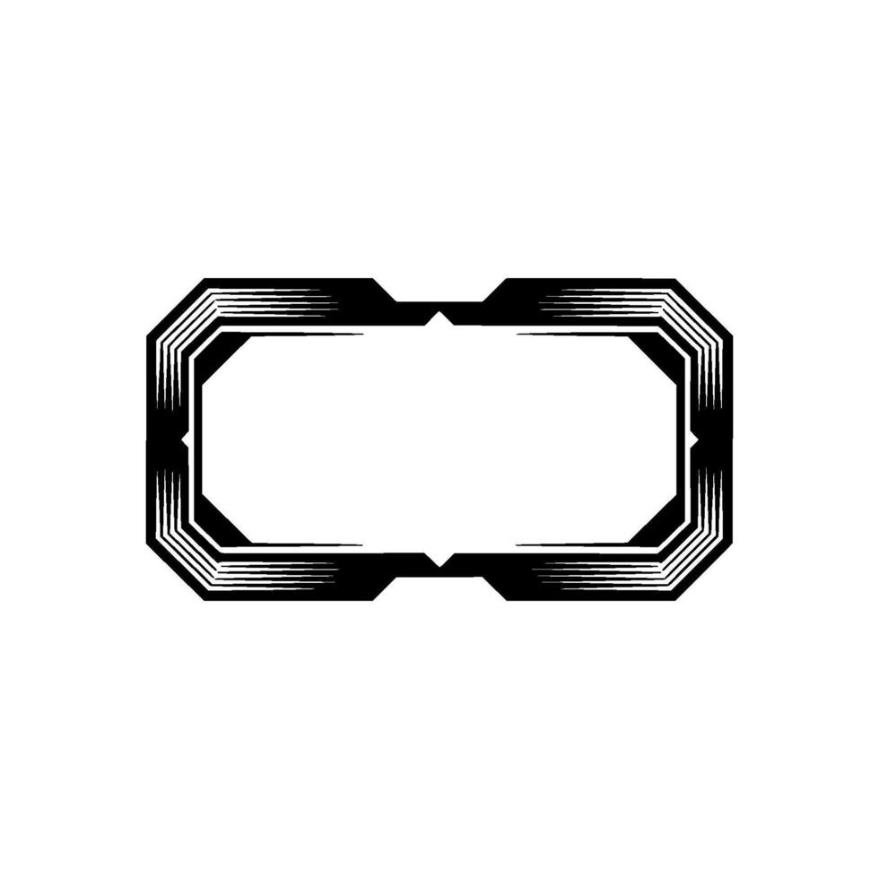 Abstract Geometric Frame in Black and White vector