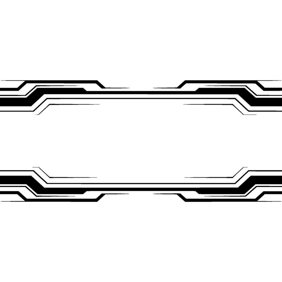 Minimalist Tech Frame Black Lines on White Background vector
