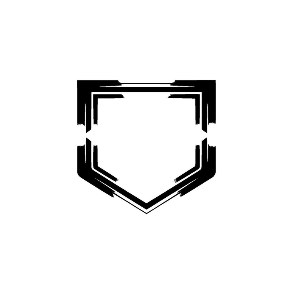 Abstract Shield Emblem Black White Modern on White Background vector