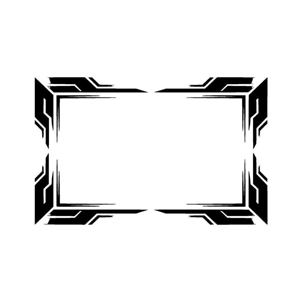 Geometric Frame Modern Abstract Border, Monochrome on White Background vector