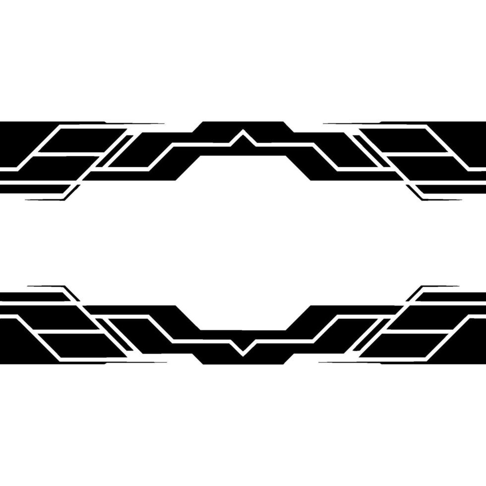 Techy Cyberpunk Border Template Black White Abstract vector