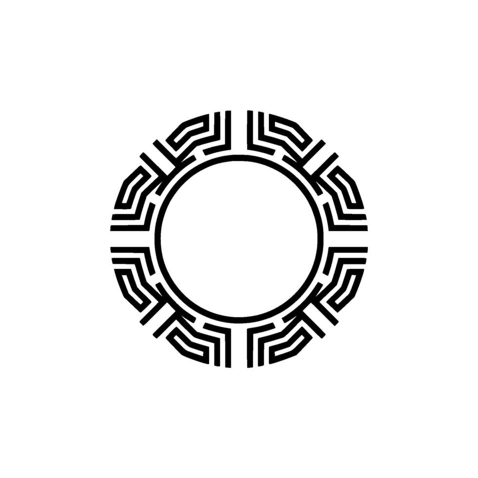 Minimalist Abstract Geometric Circular Frame vector