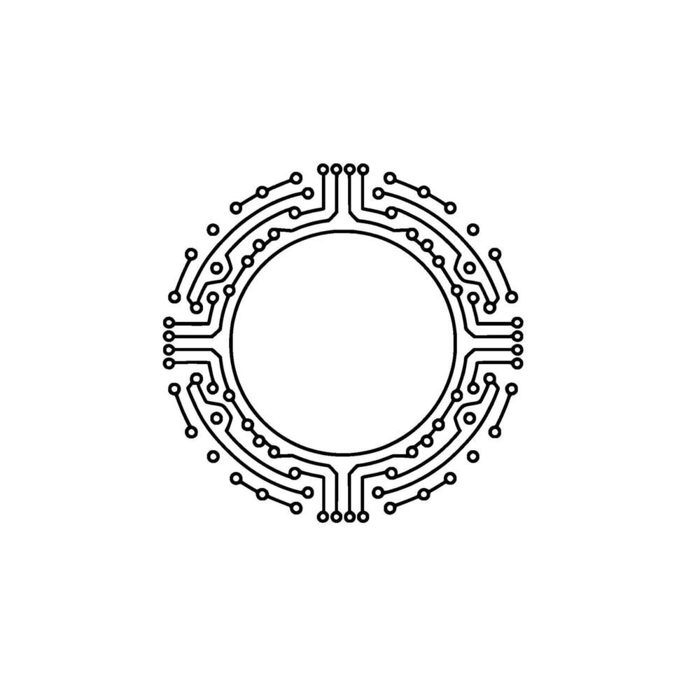 Circular Circuit Board Technology Concept With Space vector