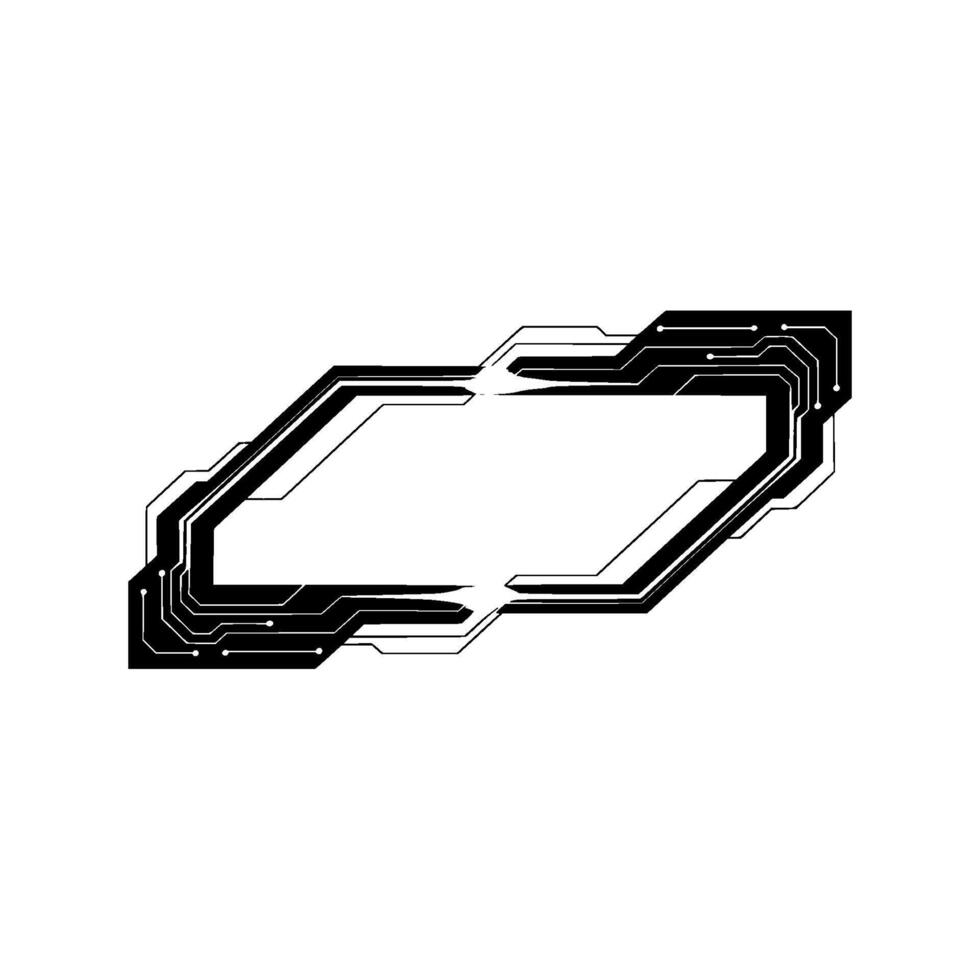 Tech Frame Interface on White Background Futuristic Element vector