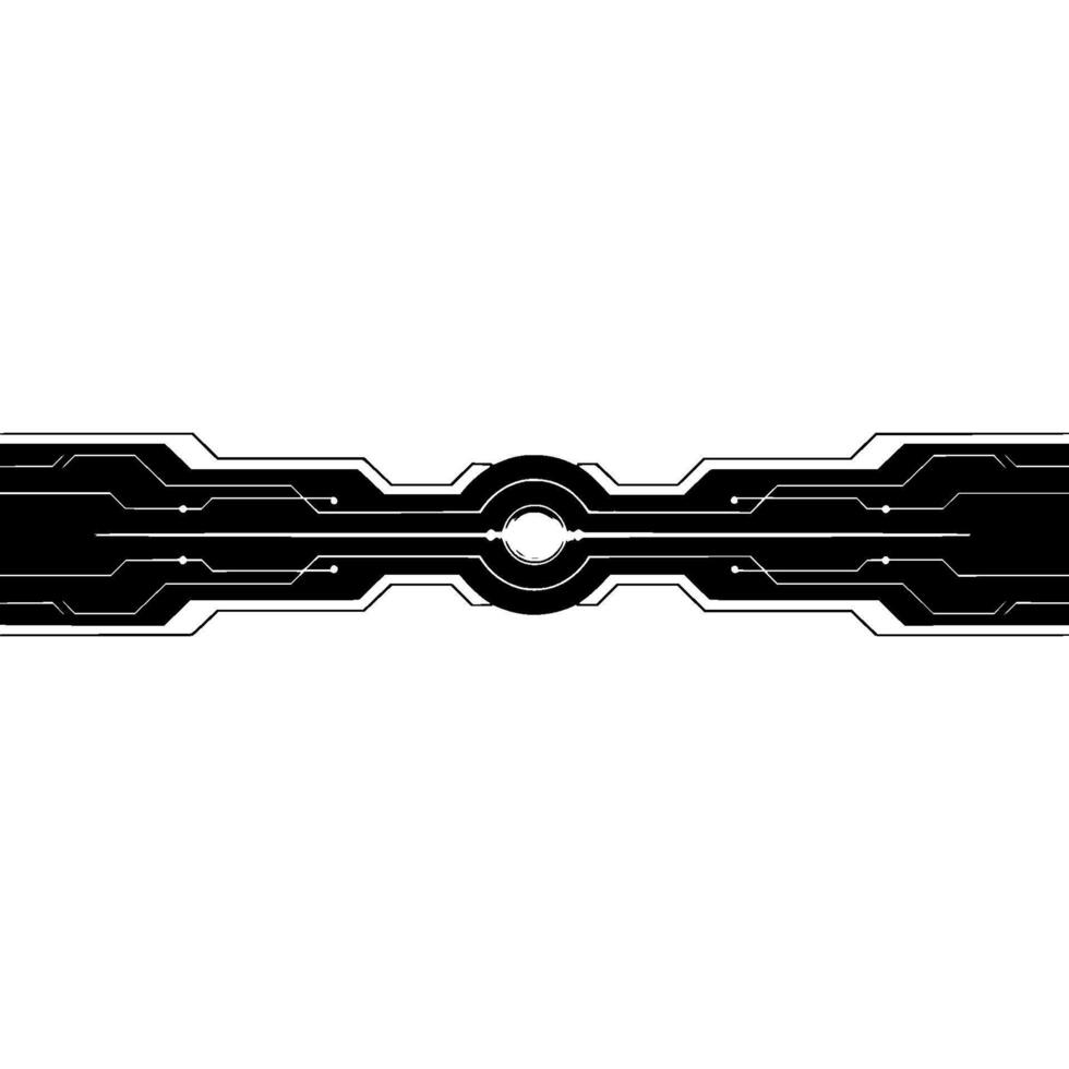 Futuristic Tech Circuit Board Glowing Center Element on Gradient Background vector