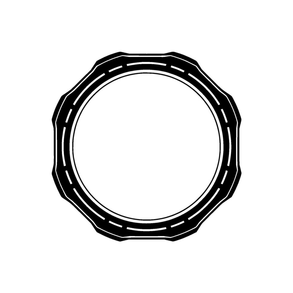 Abstract Road Circle Black and White Element vector