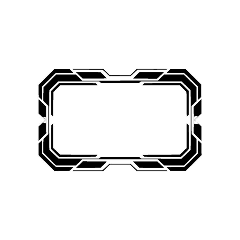 Futuristic Black and White Frame Tech Interface Element vector