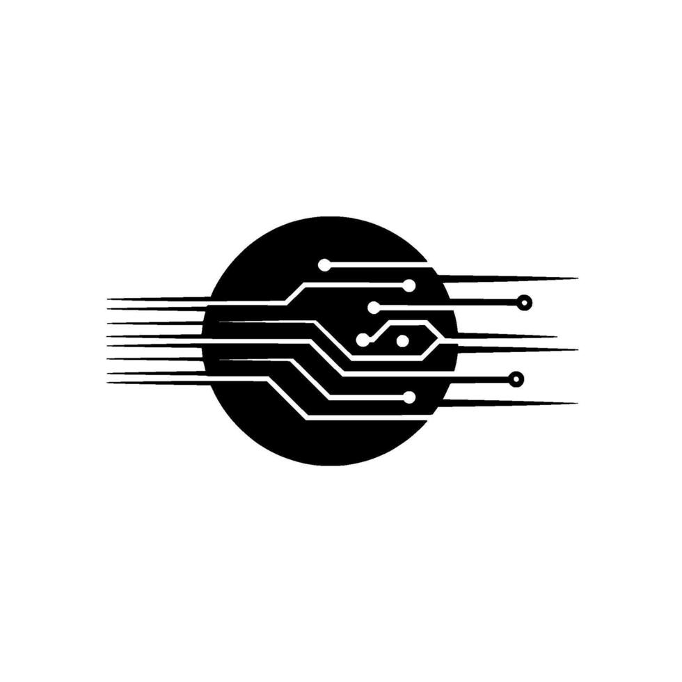 Minimalist Circuit Board Tech, Data Flow, Modern vector