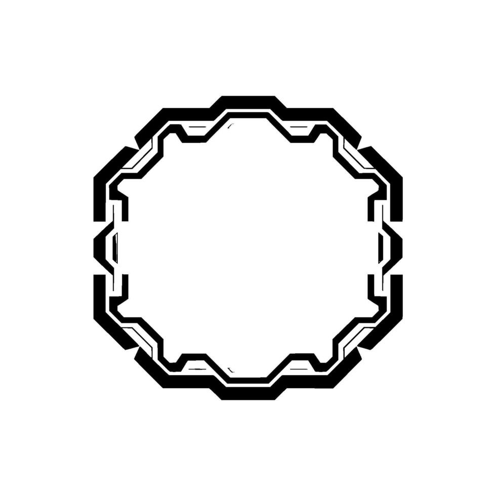 Tech Frame Interface Minimalist Futuristic Hexagon Element vector