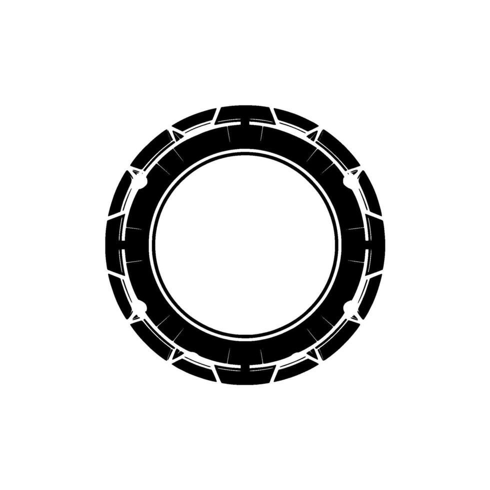 Glossy Black Geometric Circle With Sparkles on Gray Background vector