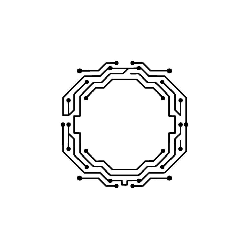 Minimalist Circuit Board Frame , Technology Concept vector