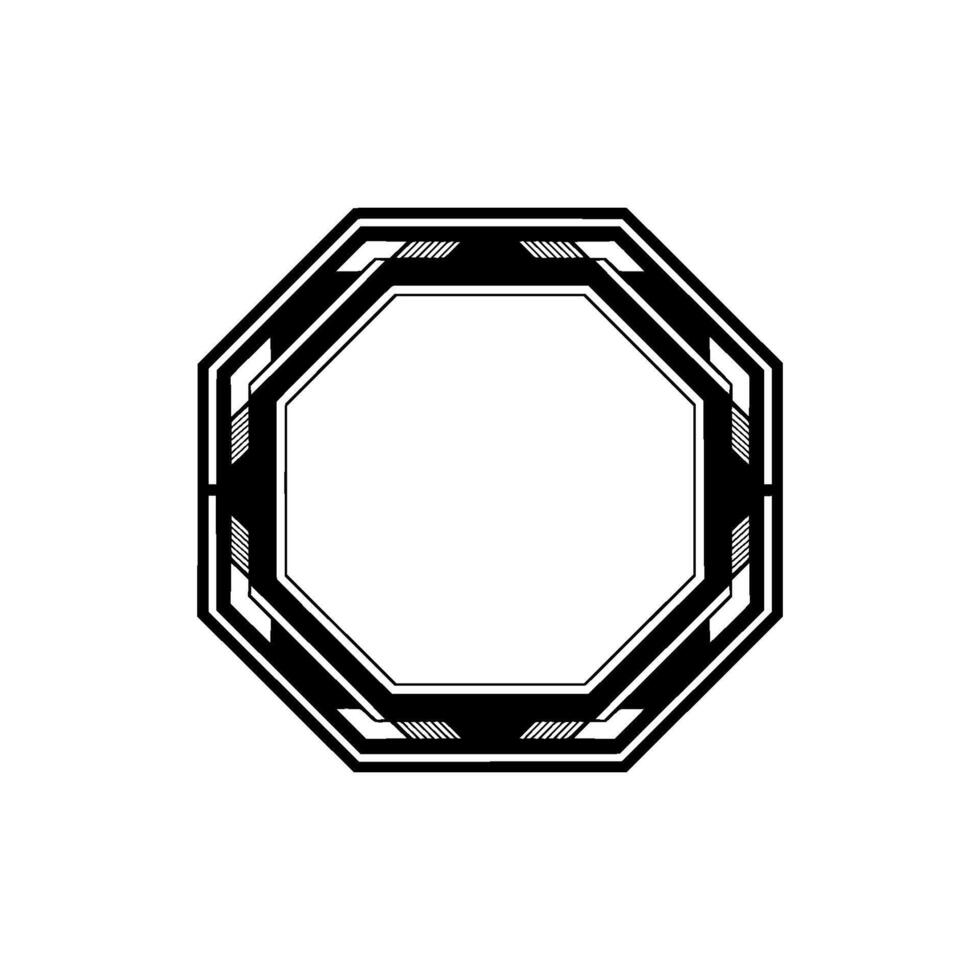 Abstract Geometric Octagon Frame, Minimalist on White vector