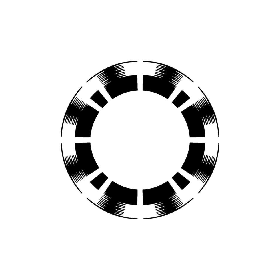Abstract Geometric Ring Minimalist Black and White vector
