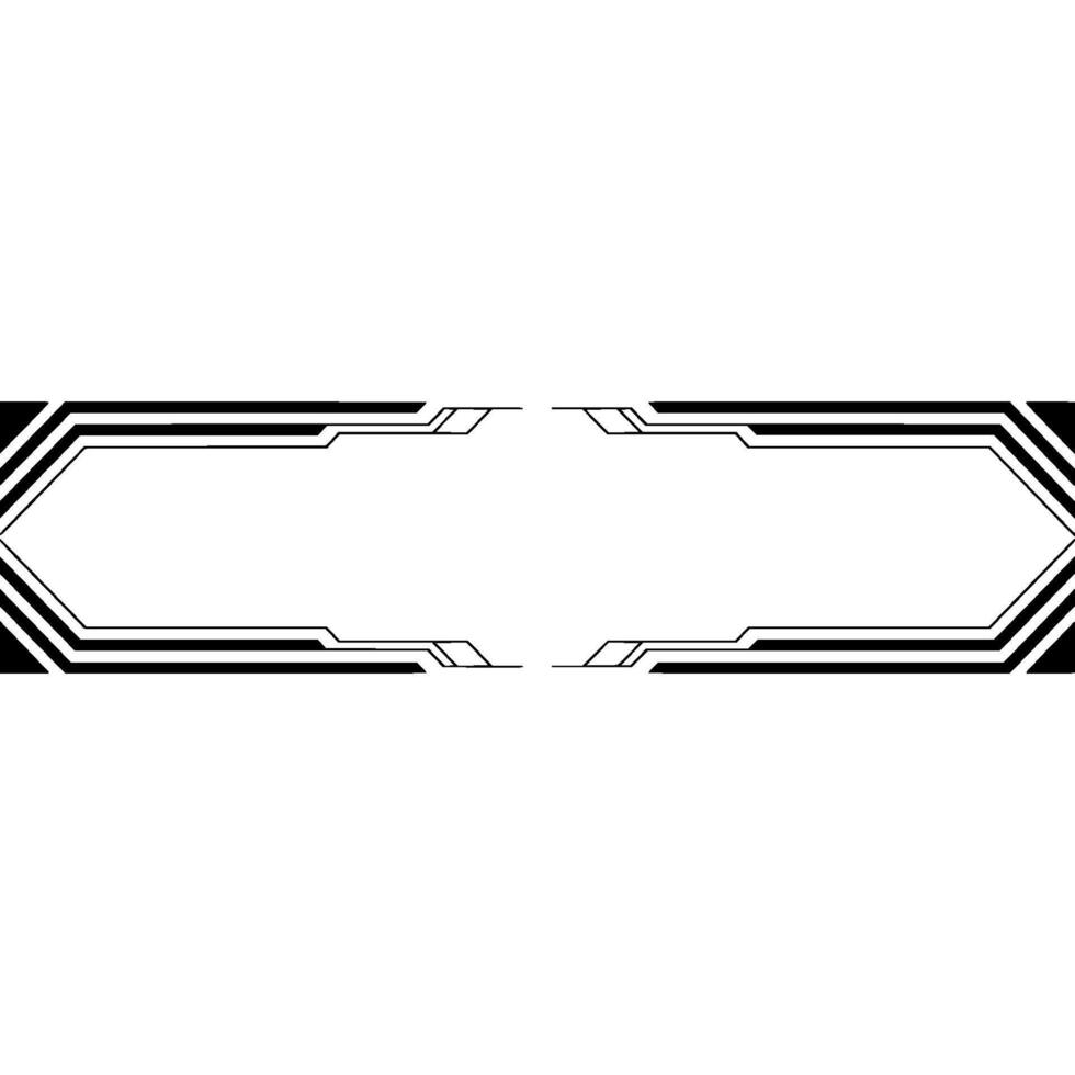 Minimalist Futuristic Ui Panel , Black Lines on White Background vector