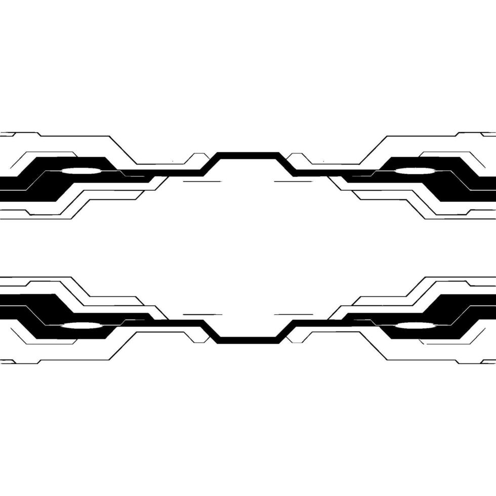 Futuristic Tech Frame Abstract Circuitry Element on White Background vector