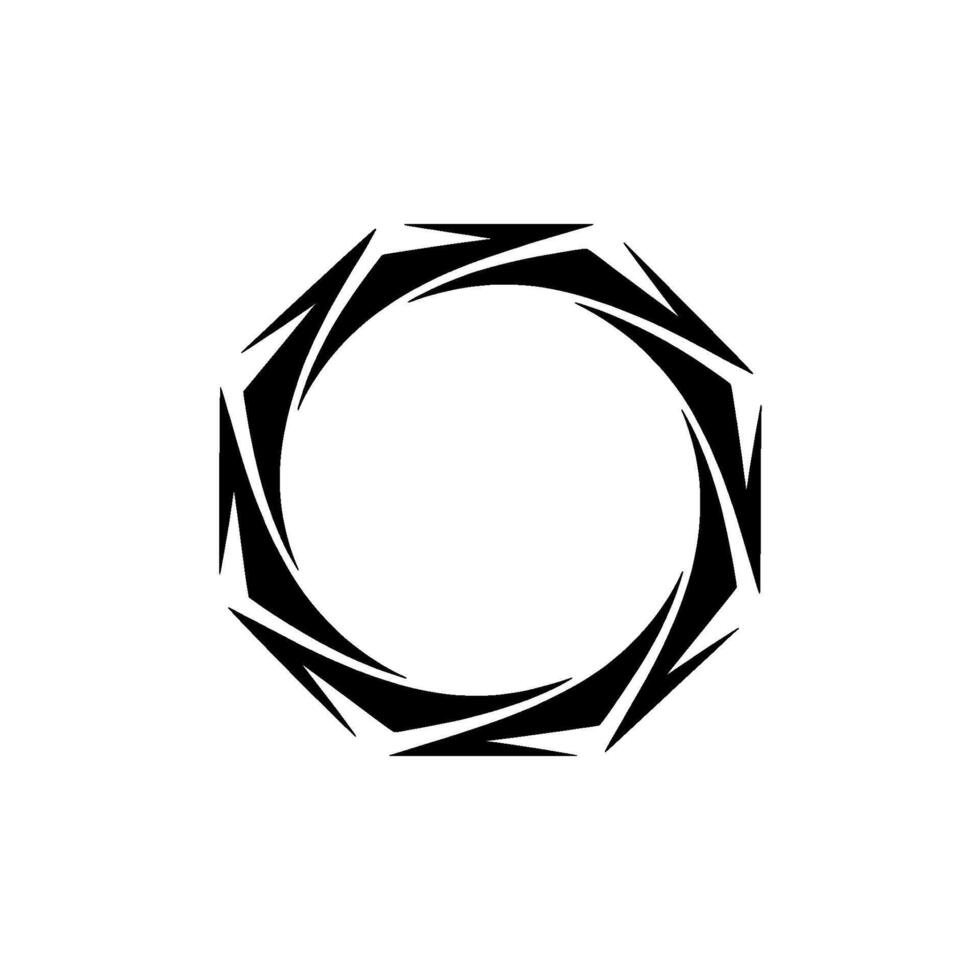 Abstract Octagon Geometric Black Shapes on White Background vector