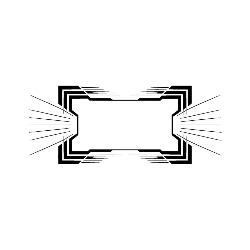 Art Deco Geometric Frame, Blank Center, Minimalist vector