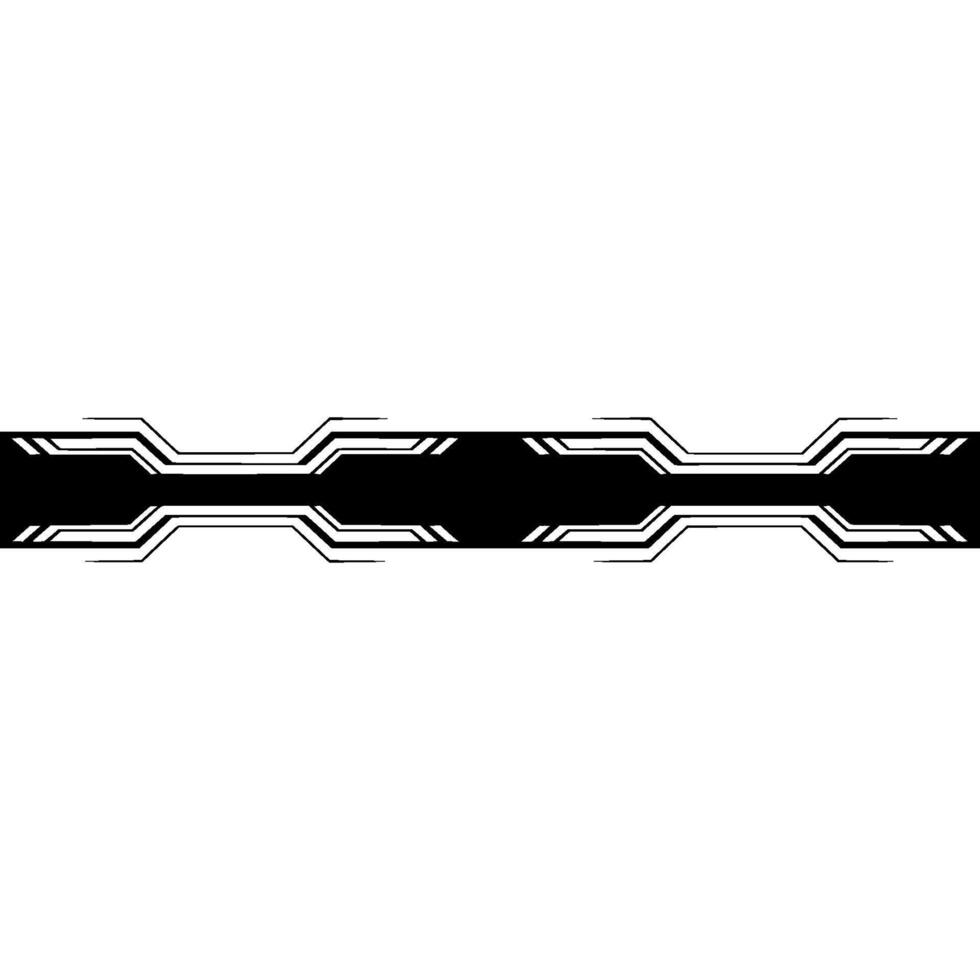 Futuristic Tech Stripe Minimalist Black and White Border vector