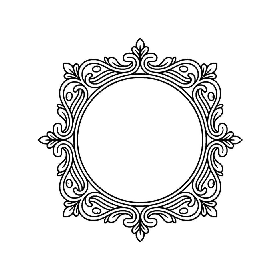 Ornate Black and White Frame Element vector