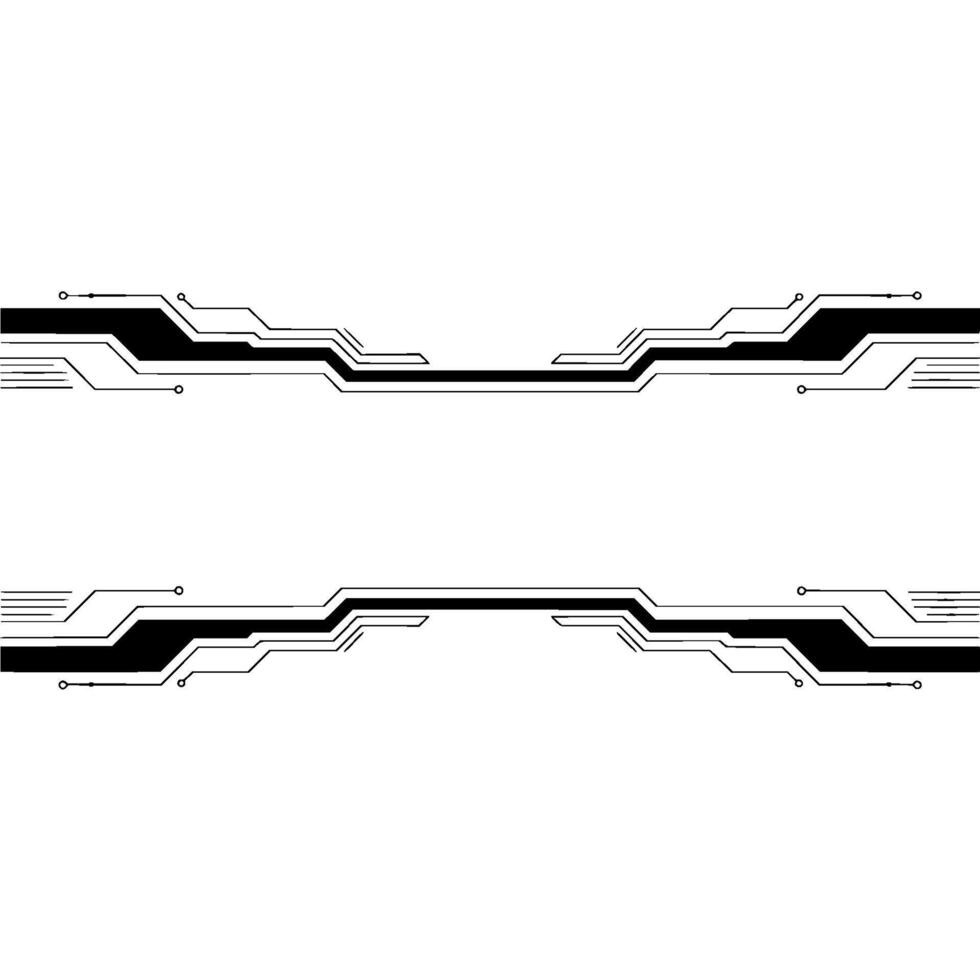 Abstract Tech Circuitry Element on White, Minimalist Futuristic Background vector