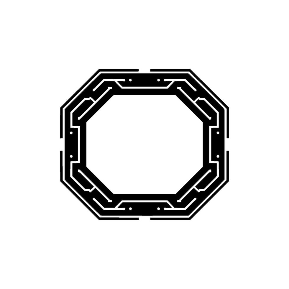 Minimalist Circuit Board Frame Abstract Tech vector