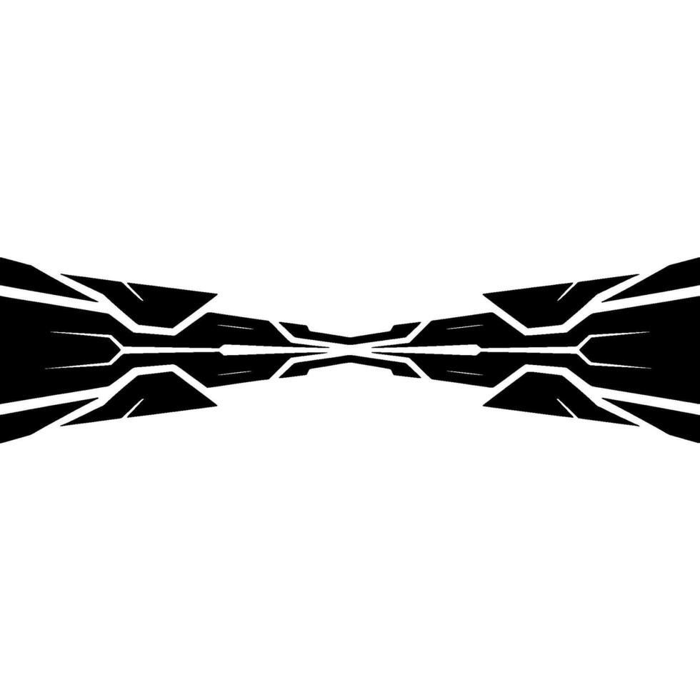 Abstract Tech Element, Black and White Geometric Shape vector