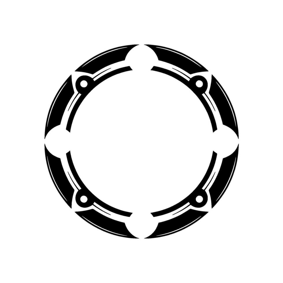 Abstract Black Circle With White Dots Decorative vector