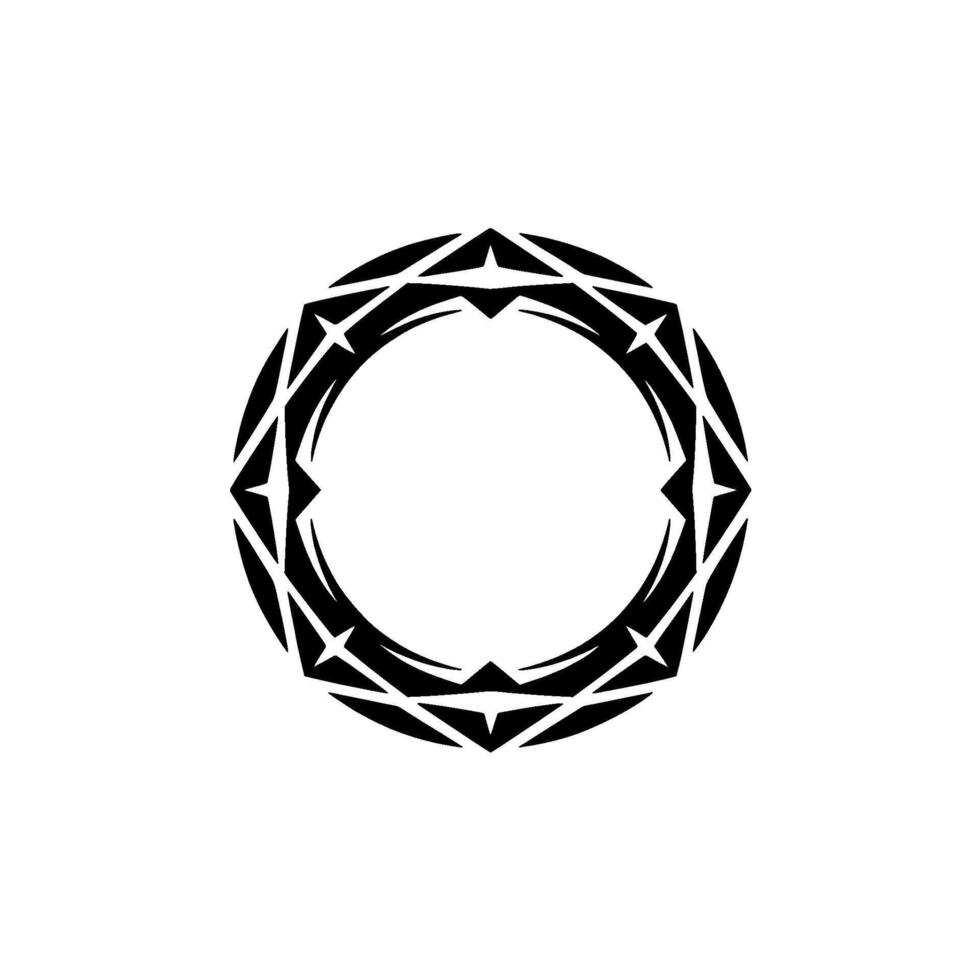 Geometric Circle Black White, Minimalist, Modern Abstract. vector