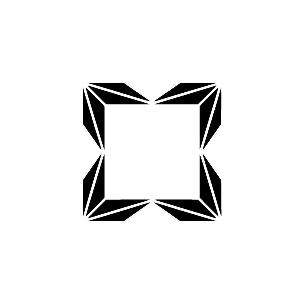 Geometric Abstract Frame With Sharp Angles on Light Background vector