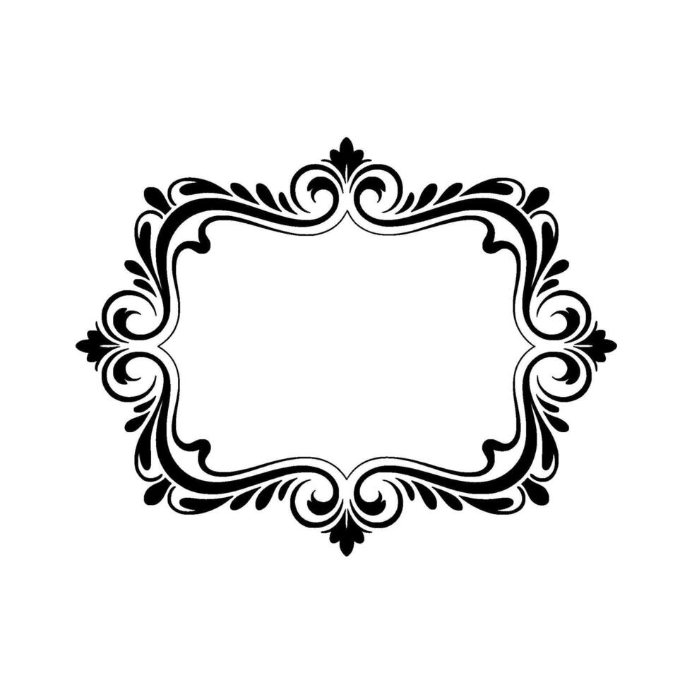 Elegant Decorative Black Frame on White, Illustration vector