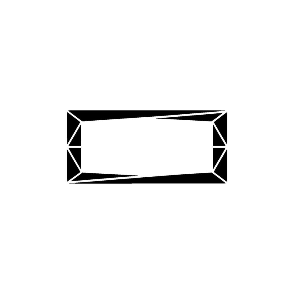 Geometric Black Rectangular Frame on White Modern Minimalist vector
