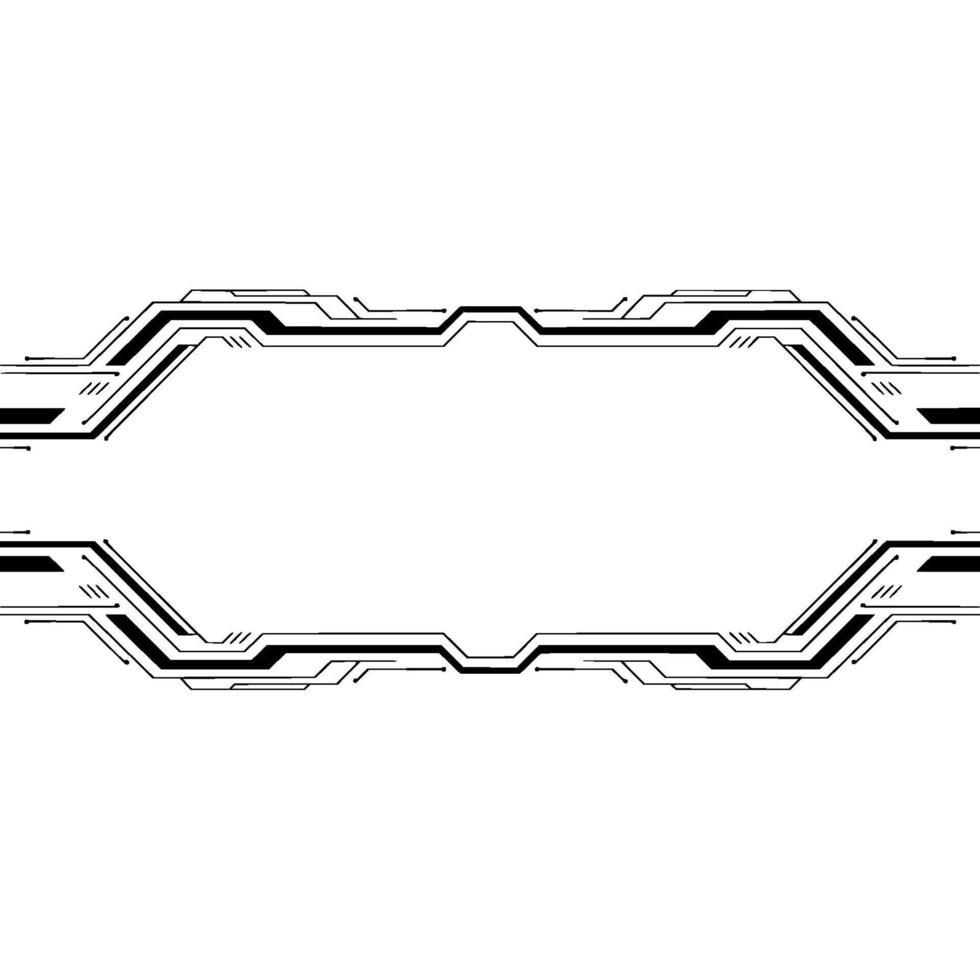 Minimalist Tech Frame Abstract Circuitry on White Background vector