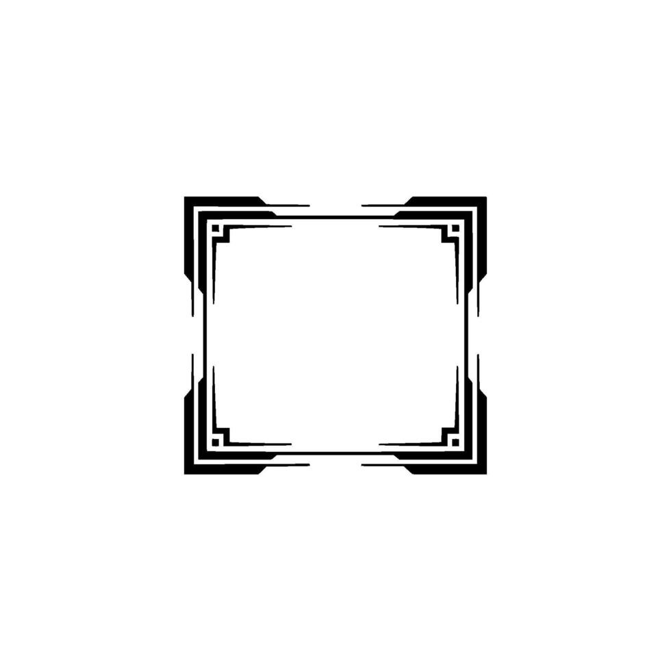 Art Deco Frame on White Background Geometric Border vector