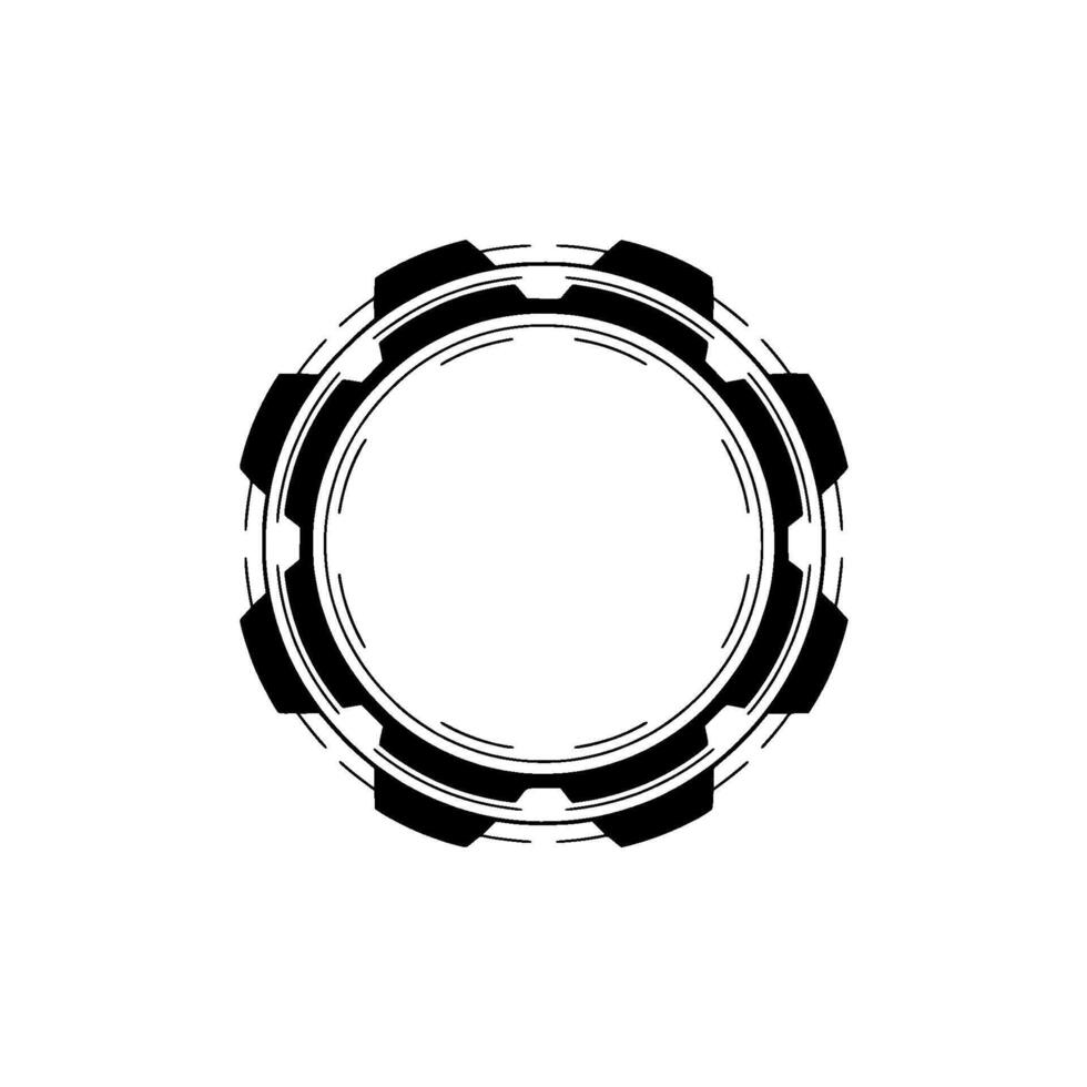 Tech Gear , Geometric on Gray Background vector