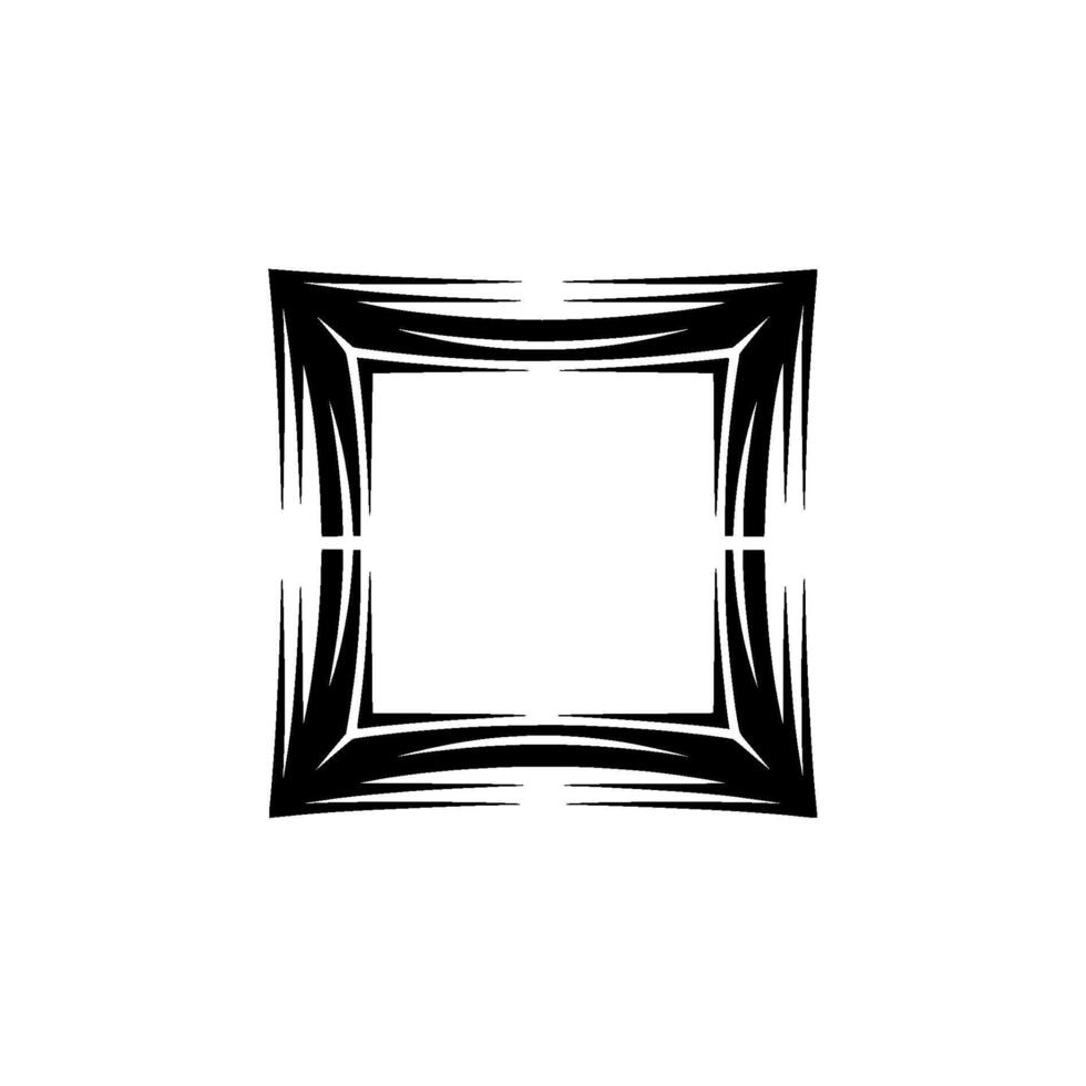 Geometric Abstract Illustration Black Square Frame on White Background vector