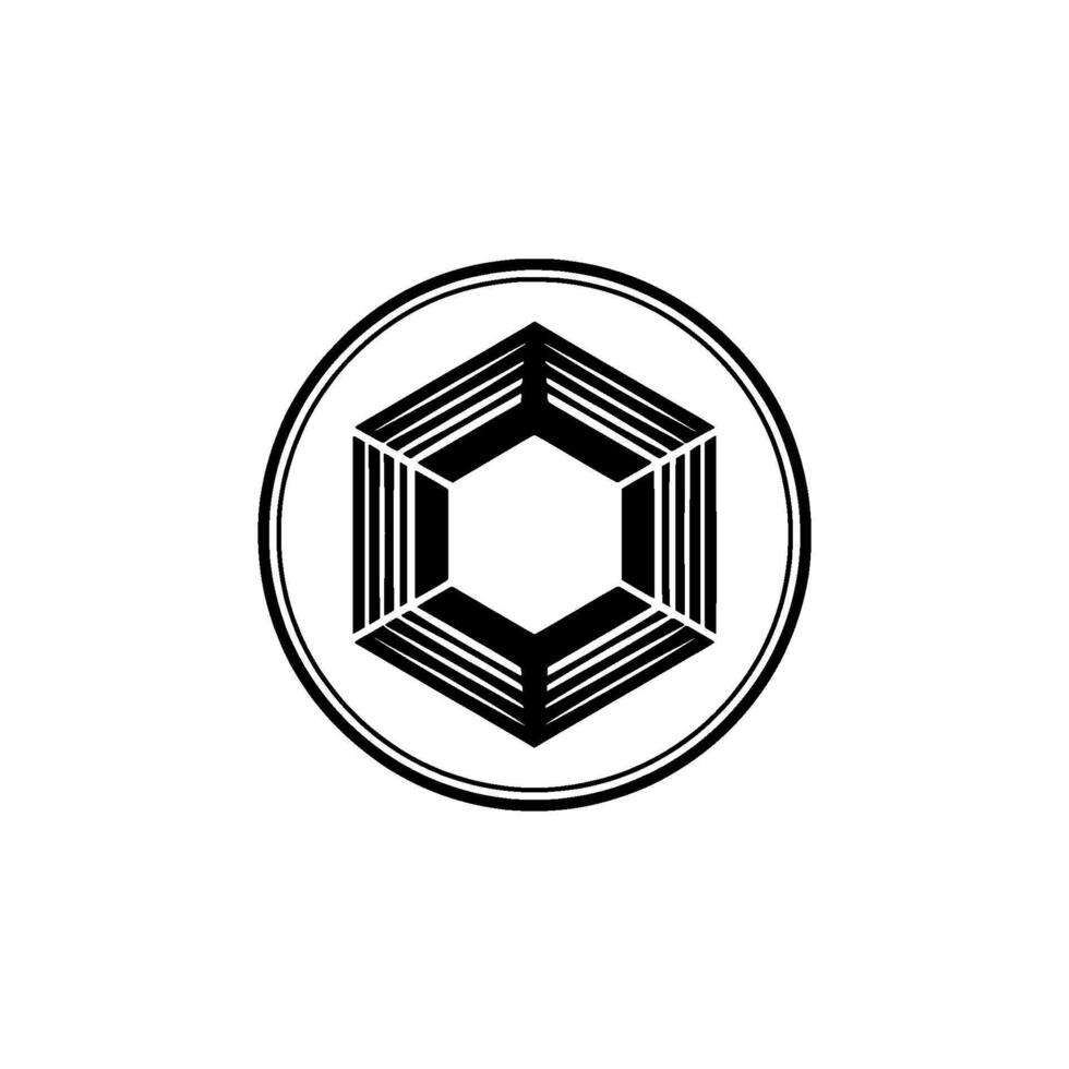 Abstract Geometric Hexagon in Circle, Modern vector
