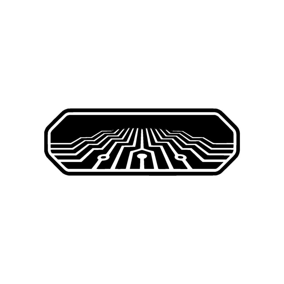 Modern Circuit Board Abstract Black White Technology Illustration vector