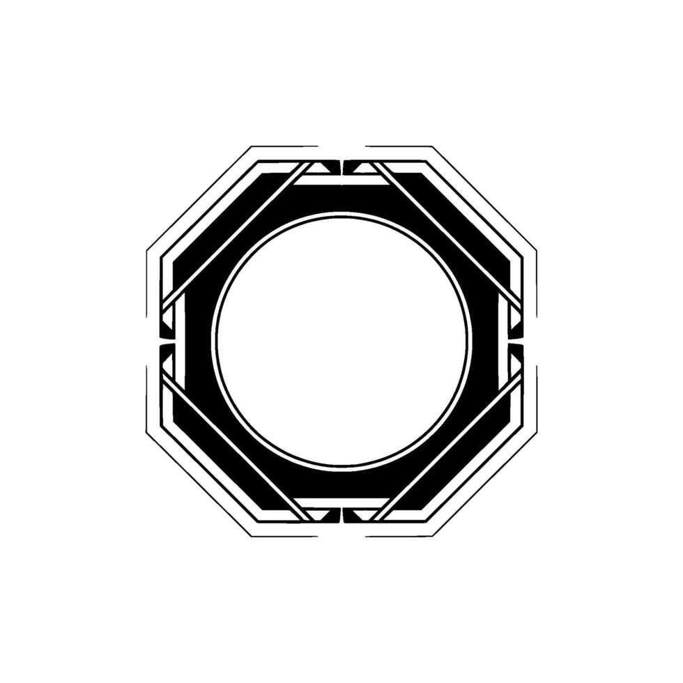 Geometric Frame With Light Beams, Minimalist Abstract vector