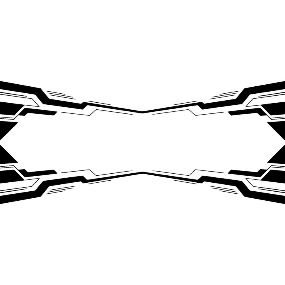 Abstract Tech Frame Futuristic Black and White Background vector
