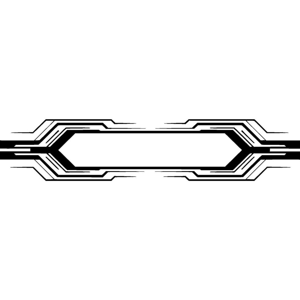 Futuristic Tech Element Black Lines on White Background vector