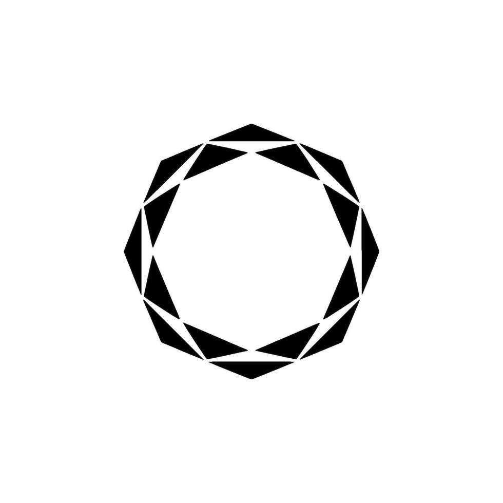 Minimalist Geometric Black Decagon on White, Illustration vector
