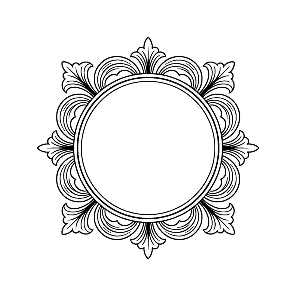 Elegant Ornamental Circle Frame, Illustration vector