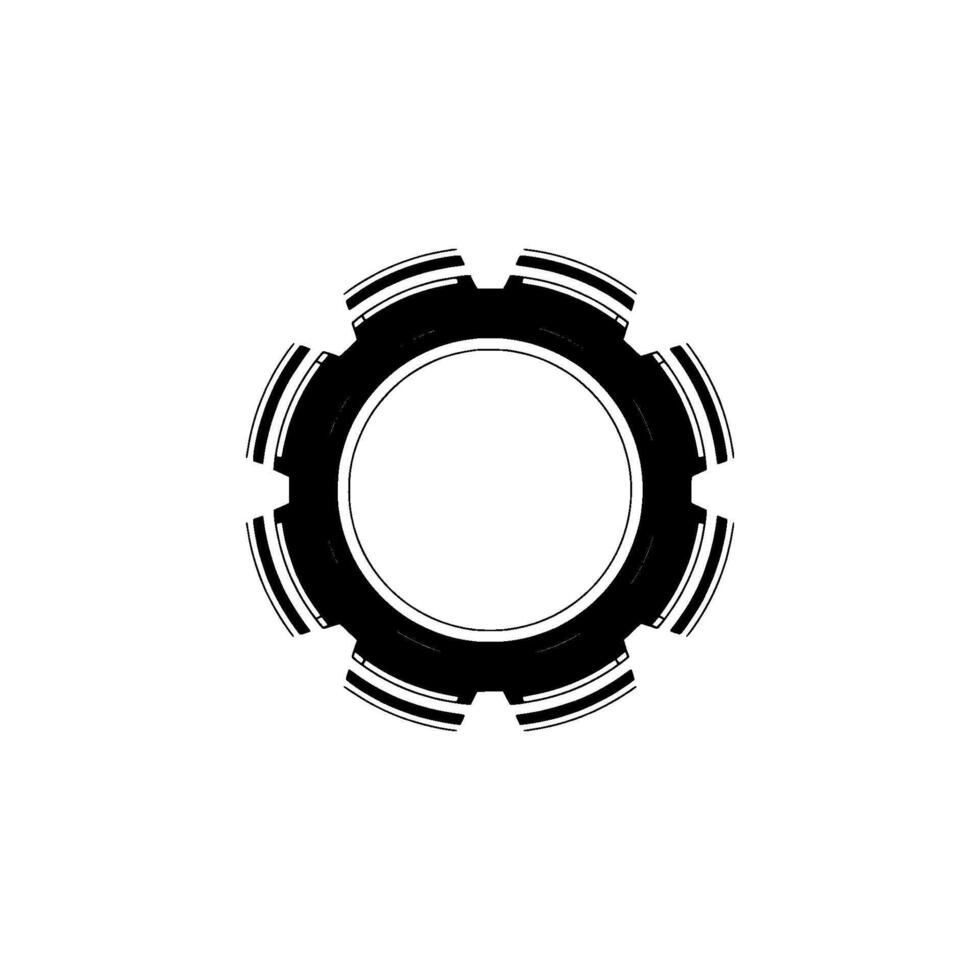 Minimalist Black Gear on Light Gray Background vector