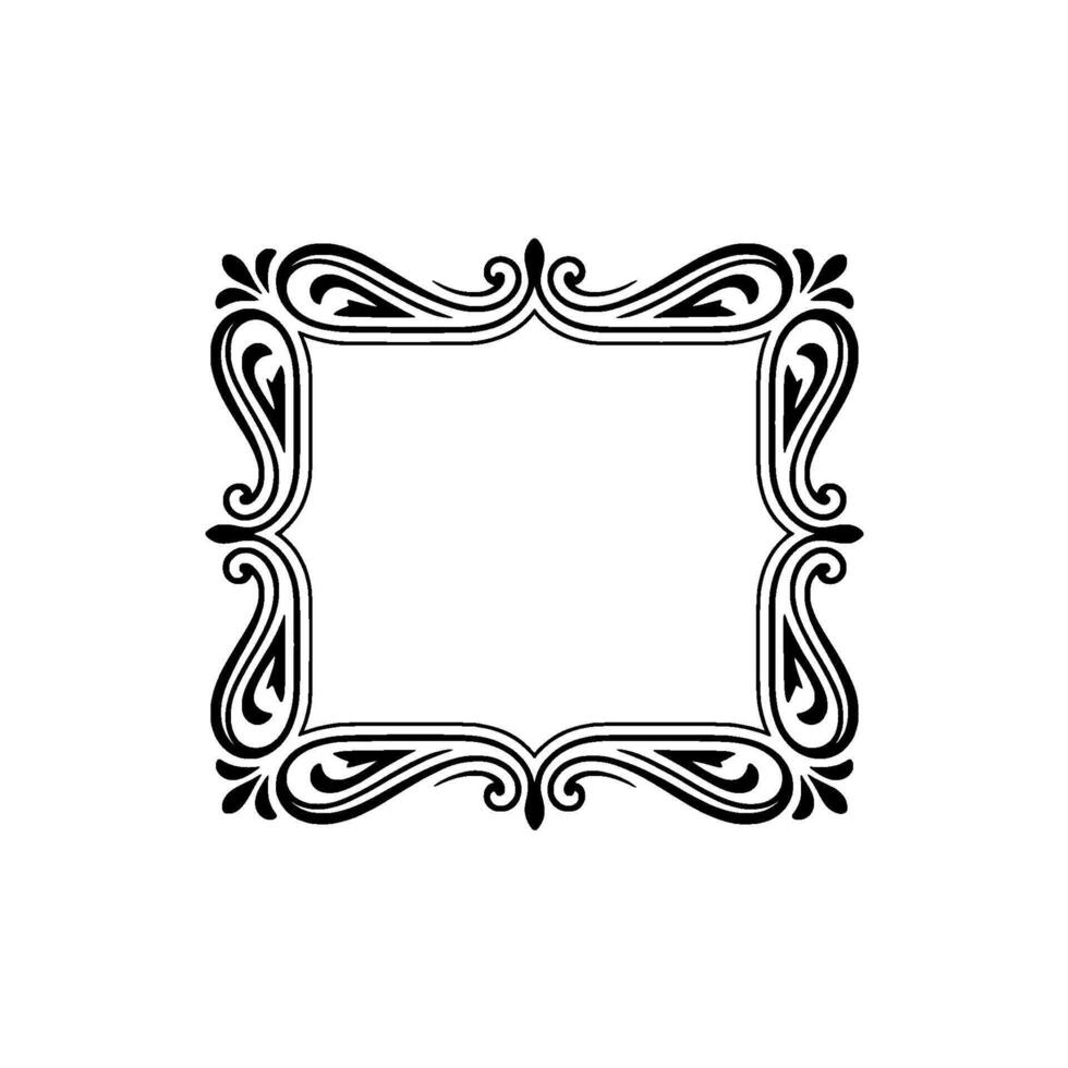 Elegant Ornate Black Frame on White Background vector