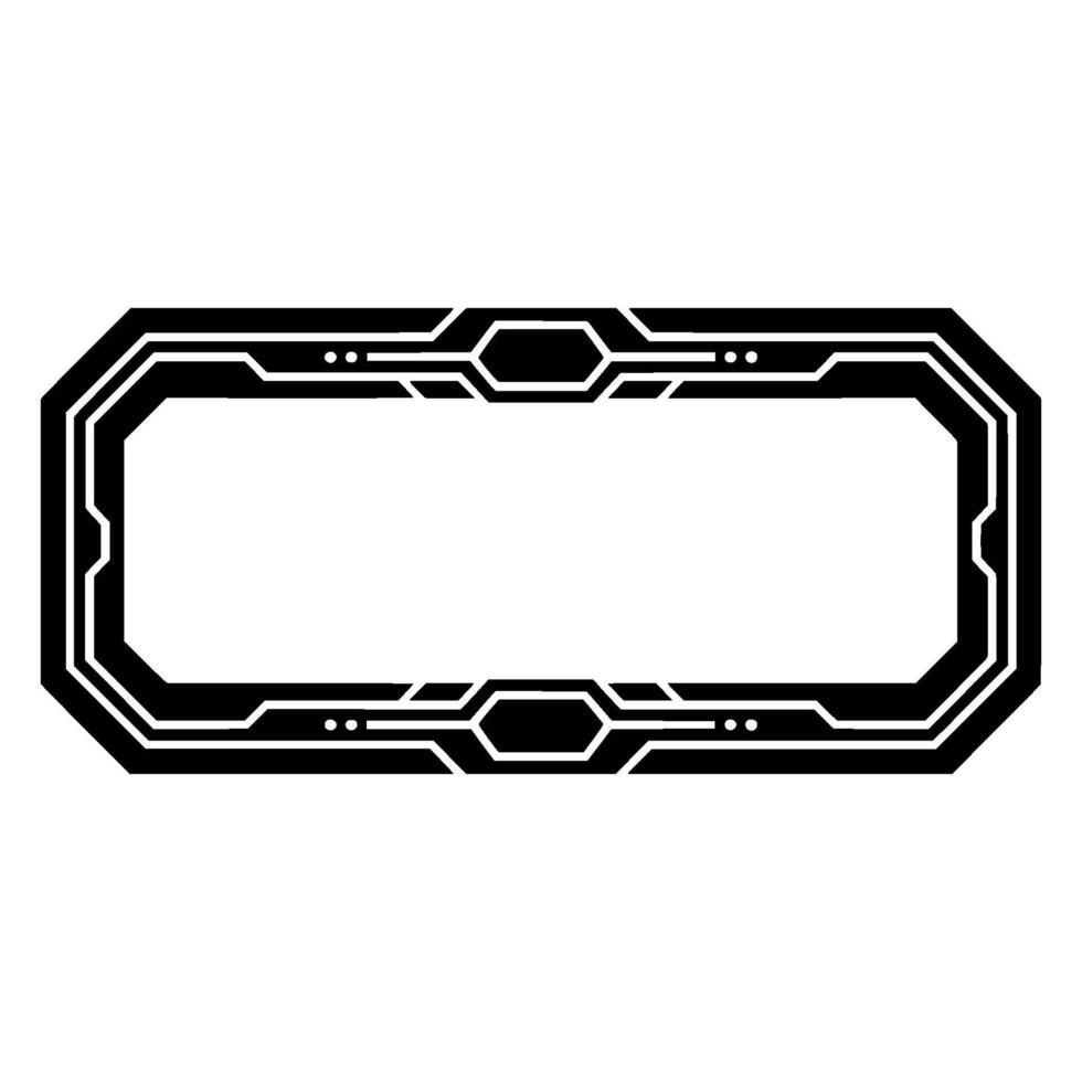 Tech Frame Futuristic Black and White Interface vector