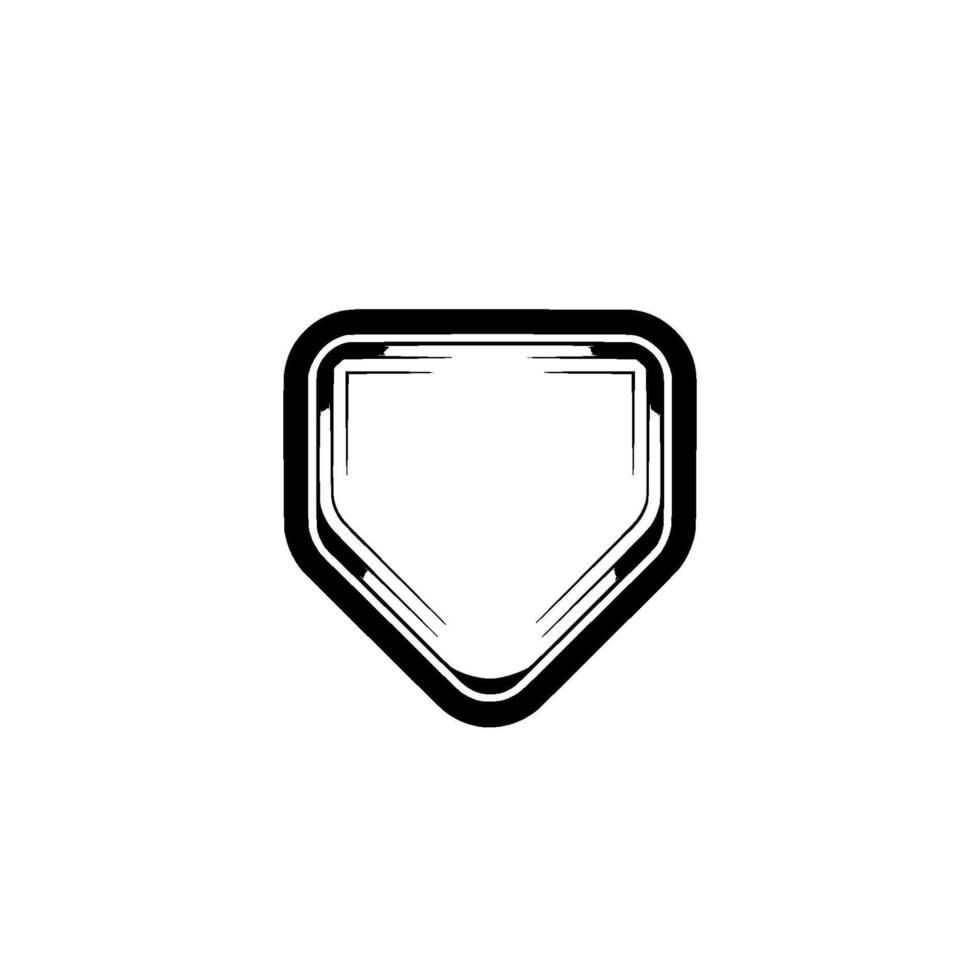 Home Plate Illustration on White, Minimalist Style vector