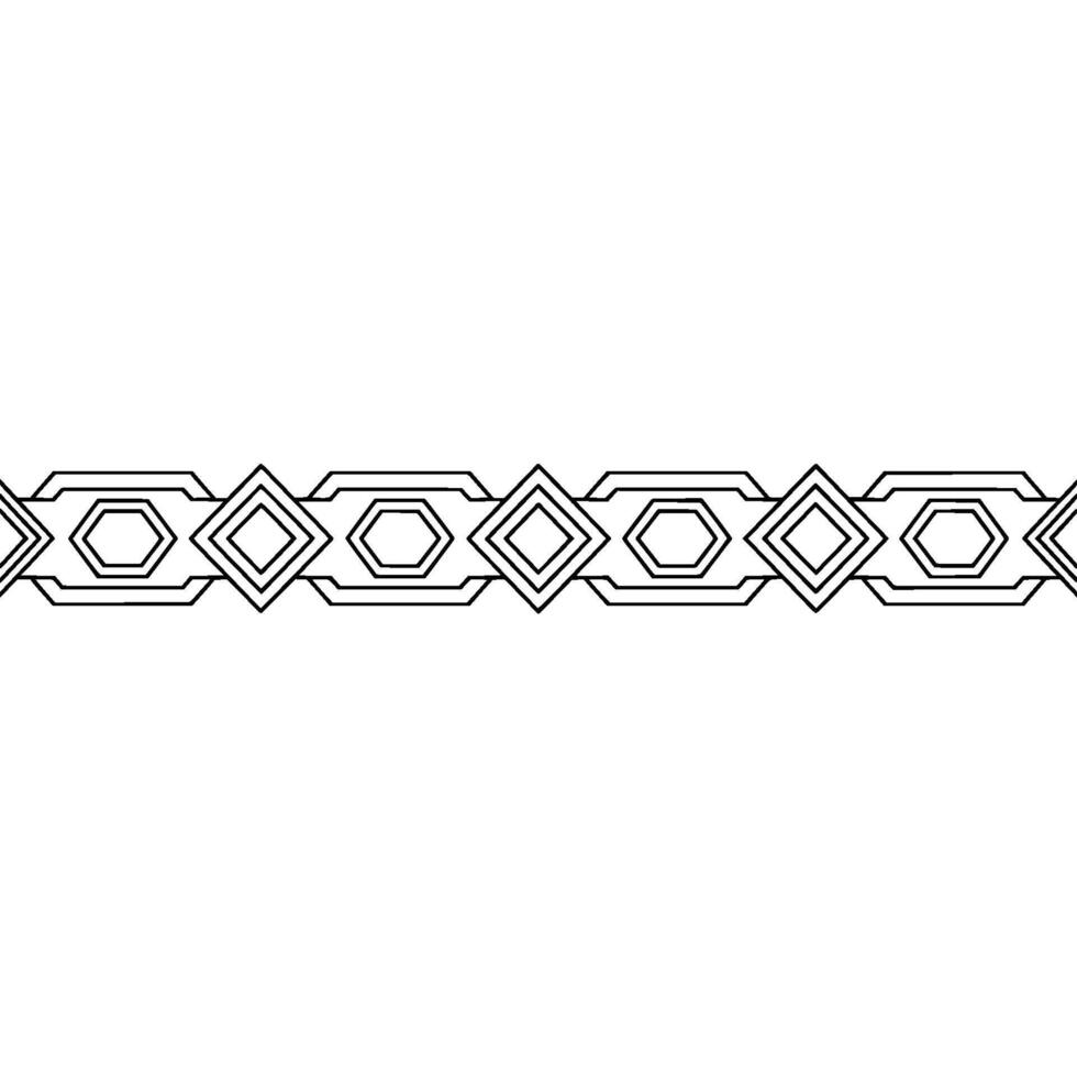 Geometric Ornament Border Elegant Minimalist Line Art on Grey vector
